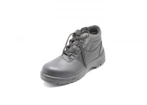 China Middle Cut PU Sole Safety Shoes ,  Black Pu Outsole Steel Toe Cap Safety Shoes on sale