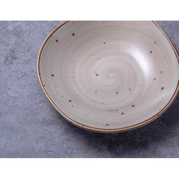 Rustic White Glaze Deep Dish Plate 7.5 Inch 8.5 Inch