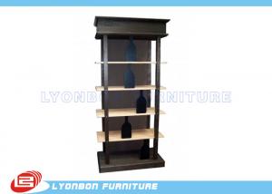 Cheap Fashionable Black Solid Wooden Display Racks SGS For Wine Presenting for sale
