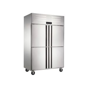 Double Temperature Commercial Refrigerator Freezer With 4 Solid Doors Temp. Range 0～-15°C / 8～-10°C
