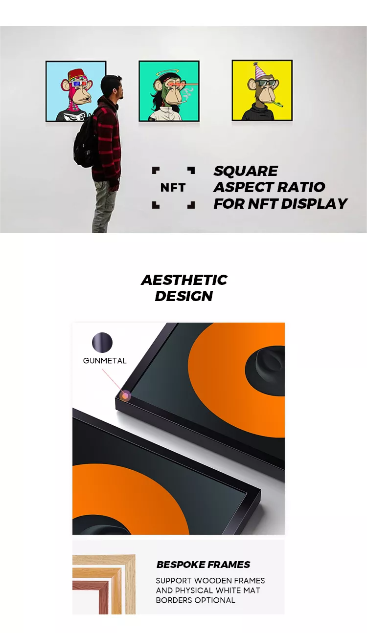 big screen digital screen photo frame 27 inch digital Smart For Photography Dark Wood