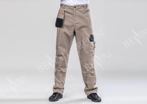 Cheap Durable Confirmtable Grey Work Trousers Double Stitching With Multi - Pocket for sale