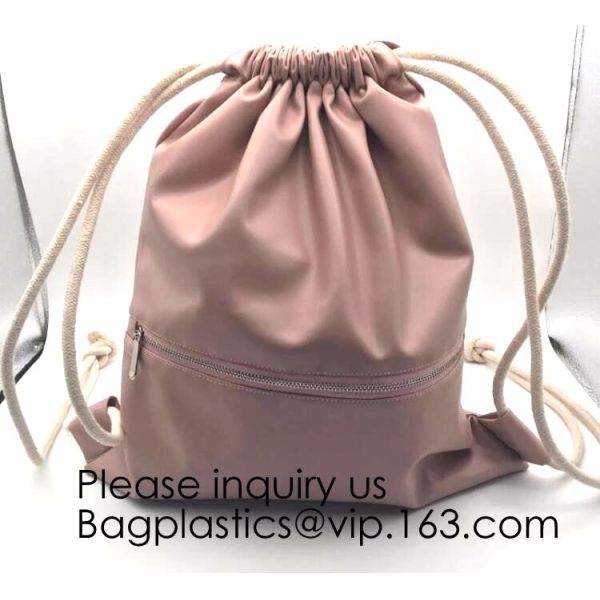 promotional fancy small waterproof black pu drawstring leather bag for money,logo making for promotion PU drawstring bag