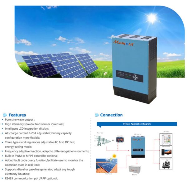4KW Hybrid Solar Inverter Single Phase 120V 240V With LCD Screen