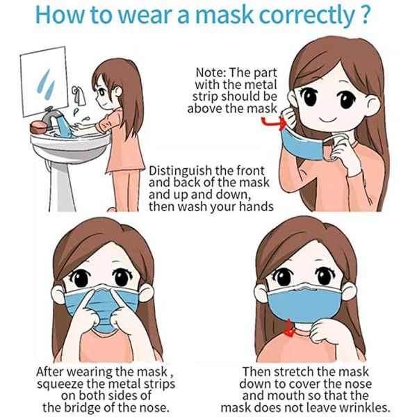 Anti - Bacteria Three Layers Disposable Earloop Face Mask