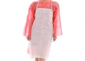 Cheap Anti Water Disposable Nonwoven Apron With Neck Threadlike Ties for sale