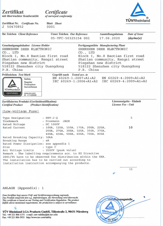 AR Protection Type Semiconductor Fiber Fuse , Charging Pile M12 Bolt Fuse