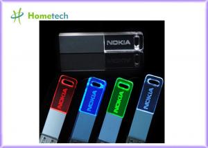 Cheap 3D customized logo crystal glass 8gb usb flash drive 2.0 to 3.0 with led light for sale