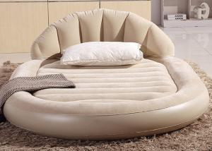 Cheap Low Round Inflatable Air Mattress King Size Flocked PVC Material 13 . 6KG G . W . for sale