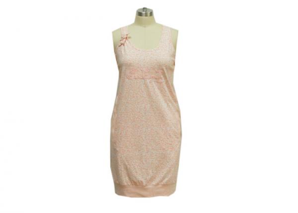 Quality Patched Embroider Ladies Night Dresses Sleepwear Cami Maxi Dress Water Printing wholesale
