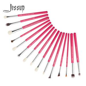 China Jessup 15pcs Rose-carmin/Silver  Eye Makeup Brush Set Wood Handle Cosmetic Makeup Brush Set T197 on sale