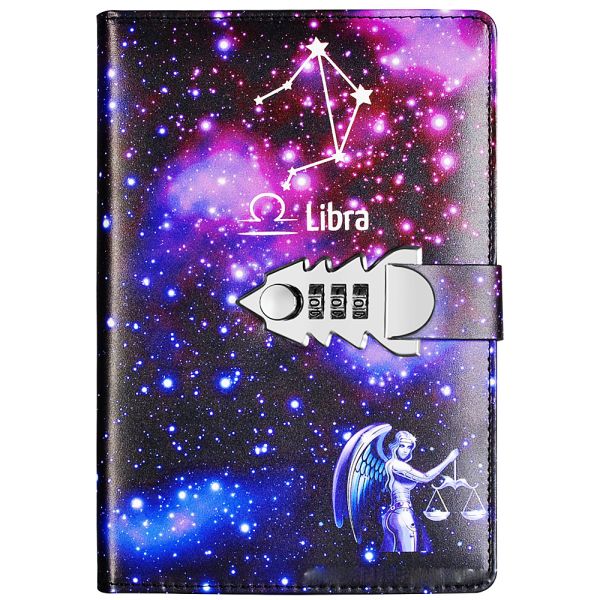 2022 Leather Lock Catch Journal Writing Schedule Notebook For Students 12 Constellation