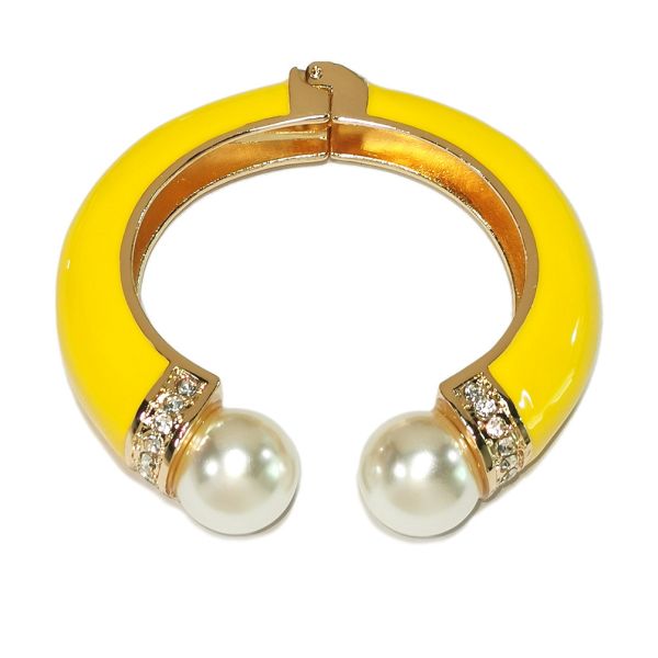 Classic Crystal Bangles Bracelets For Women Gold Color pearl Bangles Femal Opening Bangles Wedding Jewelry Accessories