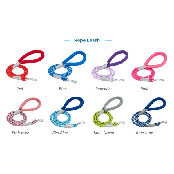 100% Polyester Material Nylon Rope Dog Leash Comfortable Multiple Color Option