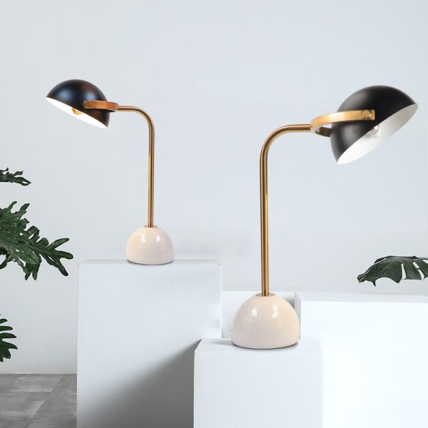 Simple Nordic Bedroom Living Room Marble Table Lamp with E27 Bulb and Home Lighting Function