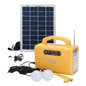 Cheap 12v 7000mAh Small Solar Lighting System With 3 Led Bulb Kit And Mp3 FM Radio for sale