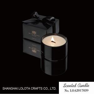 China Light Black Small Handmade Scented Candles , Aromatherapy Soy Candles In Jars on sale