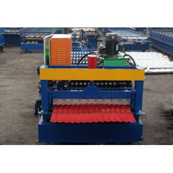 Industrial Glazed Tile Roll Forming Machine With Hydraulic Decoiler Machine