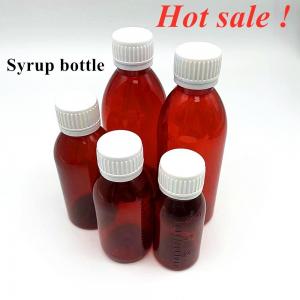 Cheap 150ml Plastic Syrup Bottle Tamper Proof Cough Syrup Brown Bottle for sale