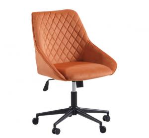 China Industrial Yellow Velvet Comfortable Upholstered Office Chair  With Padded Seat on sale