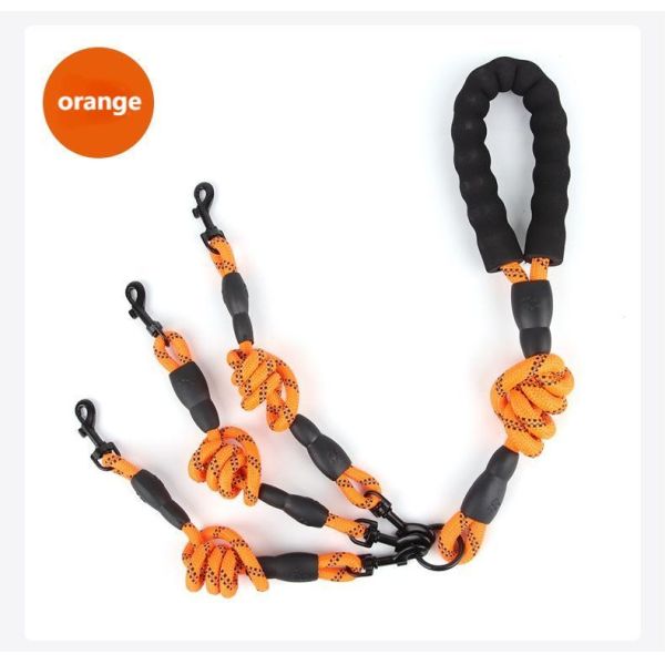 Dog leash multifunctional one-to-three dog leash reflective pet leash