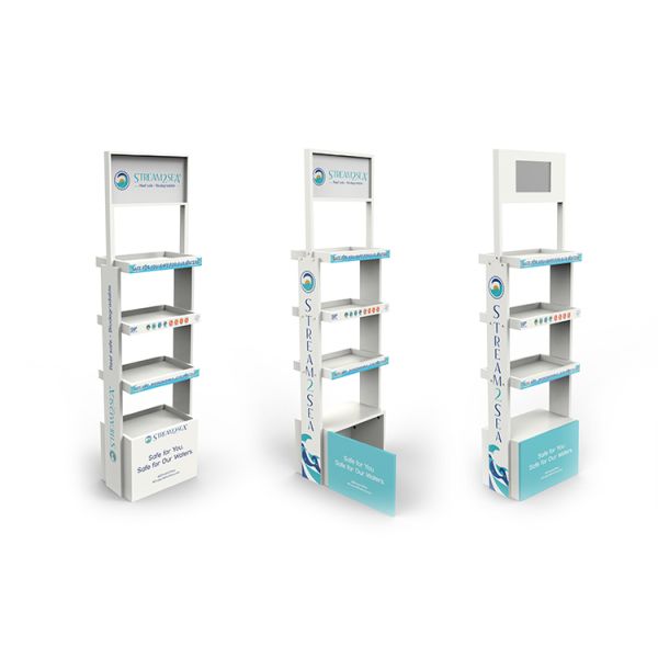 Modern Wooden Display Stand Free Standing Turning Display Stand Tiny Tips Sensitive For Kids