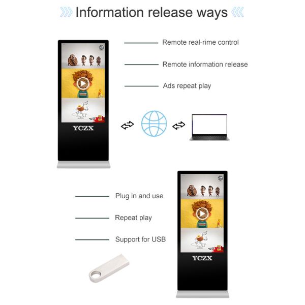 Standing Interactive Digital Signage LCD Display 2K HD For Advertising