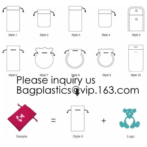 Soft Offwhite and Red PU Leather Bag For Packaging,Custom Pink Brown Faux Leather Drawstring Pouch Faux Leather Jewelry