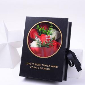 China Custom Luxury Valentines Gift Real Preserved Rose Decorative Flower In Round  and square flower Box with ribbon on sale