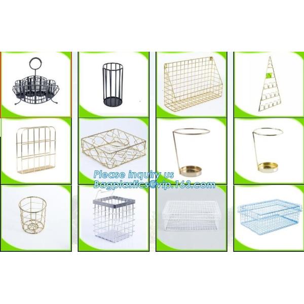 Metal Wire 3 Tier Wall Mounted Kitchen Fruit Produce Bin Rack / Bathroom Towel Baskets/File Organizer Rack, wire functio