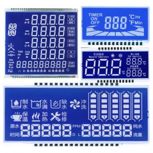 Cheap Custom STN LCD Panel, STN Blue Mode/Background White Characters/Fonts Display, Metal Pin Connection for sale