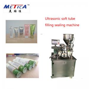 China 1500bph Semi Automatic Ultrasonic Soft Tube Filling And Sealing Machine Wooden Case Packaging on sale