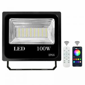 Cheap Ip66 Waterproof 100 Watt RGB LED Flood Light App Control Outdoor Led Security Lights for sale