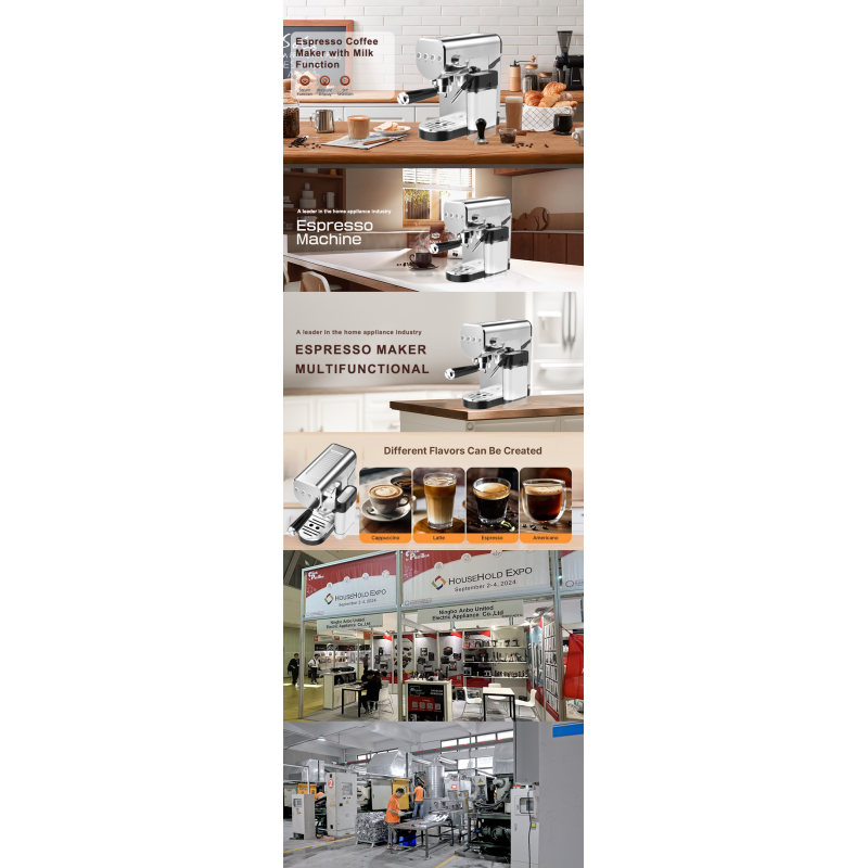 20 Bar Espresso Coffee Maker With Milk Function Semi Automatic