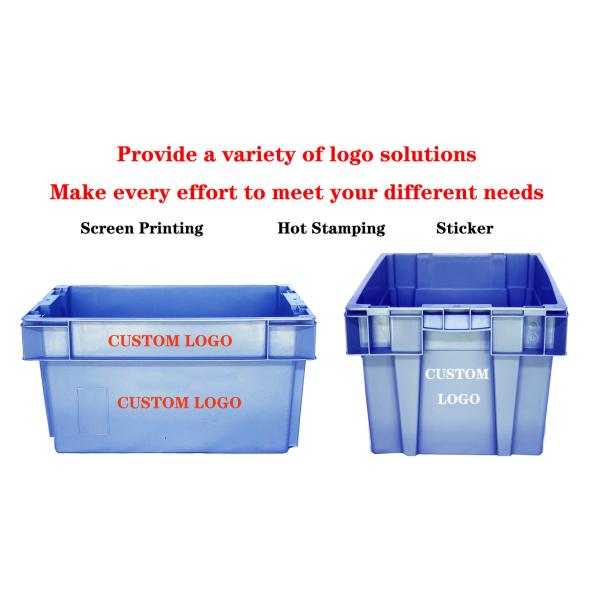 Two Color Turnover Nesting Crate Storage Box Container Stackable Logistics