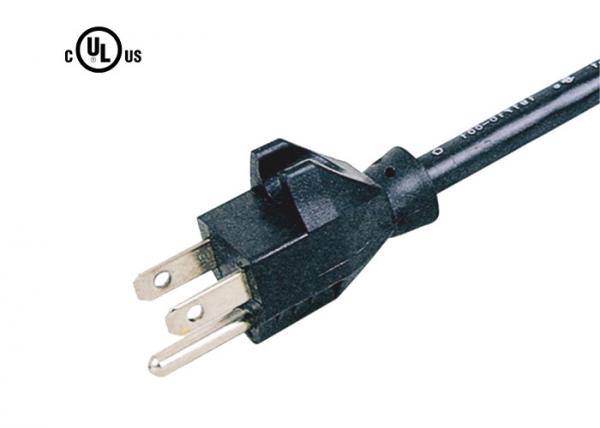 Quality Three Pin Nema 5 15 Power Cord , 18awg Power Cord Power Line With Clip wholesale