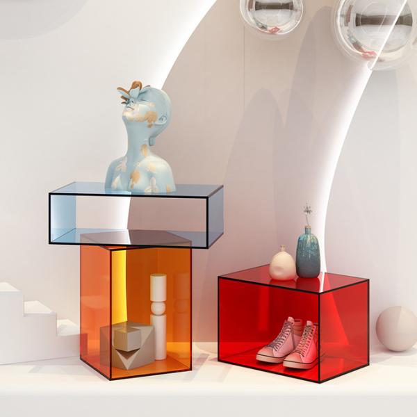 Morden Colorful Acrylic Display Box Custom Design For Window Brand Show