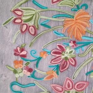 Cheap Polyester Wide Jacquard Embroidered Mesh Lace Fabric By The Yard With Colored 3D Flower for sale