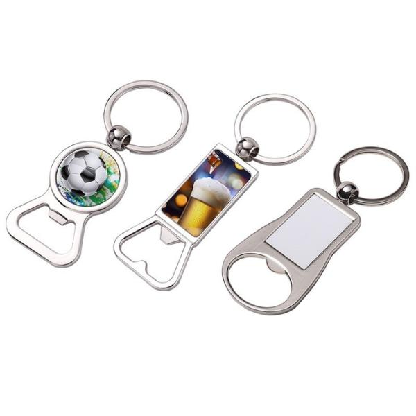 Custom Keychain Beer Bottle Opener Sublimation Metal Bottle Opener Keychain
