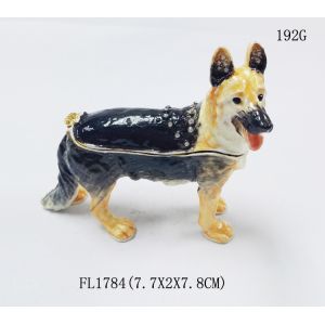 China China manufacture animal jewelry boxes cute labrador dog metal alloy trinket jewelry box on sale