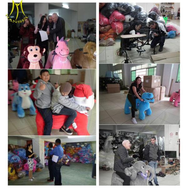 Hansel funfair rides coin operated electric cars plush motorized bicycle ride on animals