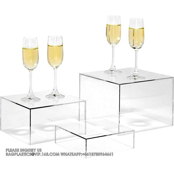 Acrylic Display Risers Acrylic Boxes Acrylic Display Nesting Cubes 5 Sided With Hollow Bottoms Display Stand Shelf