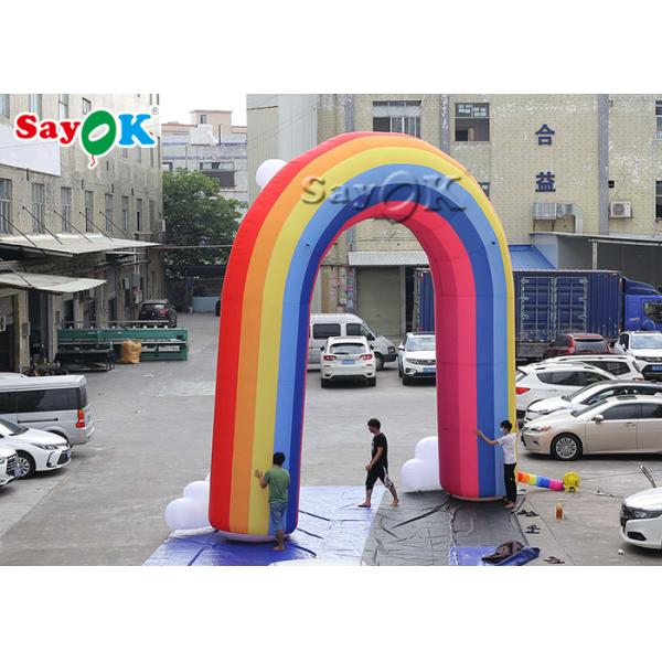 Colorful Oxford Cloth 210D Inflatable Rainbow Arch