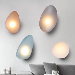 Cheap Nordic LED Wall Lamps Living Room Designer Lamp Modern Glass Pebble Wall Light （WH-OR-22） for sale