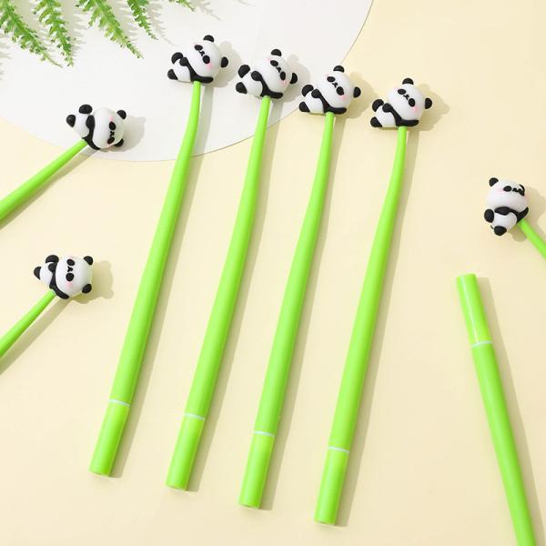 10Pcs Soft Panda Pen Cute Gel Pens Kawaii Cartoon Animal Panda Pens 0.5mm Black Gel Ink Pens Novelty Squishy Pens Signature Pen Fun Writing Pens For