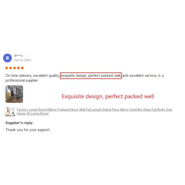 Customized Size Black Frame Full Length Hanging Wall Mirror for Home and Dressing Room