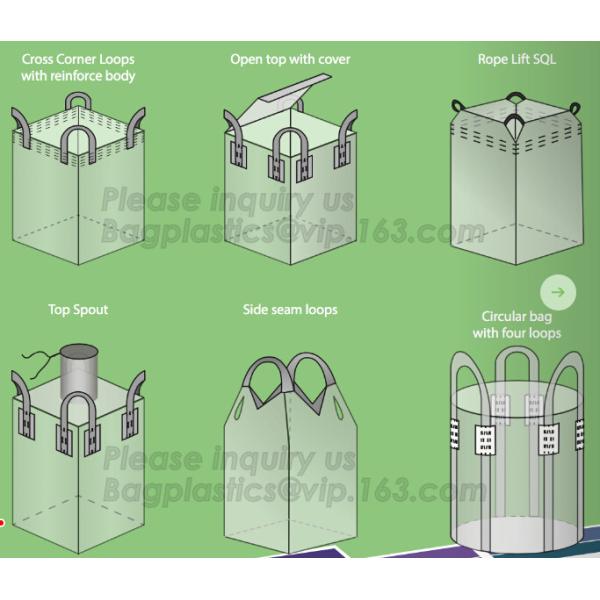 high capacity document pouch 1700kg extra strong circular woven polypropylene industrial big bags 1000kg, BAGEASE PACKAG