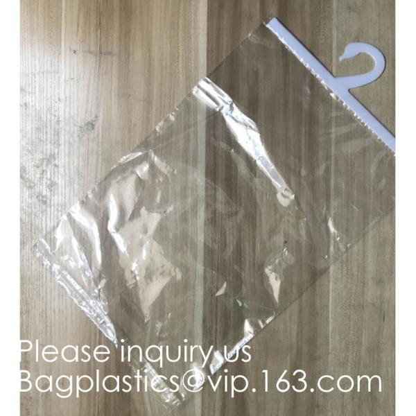 Transparent PVC hanger hook plastic bags for clothes packing,Better Protect and store CD's, books, magazines, papers and
