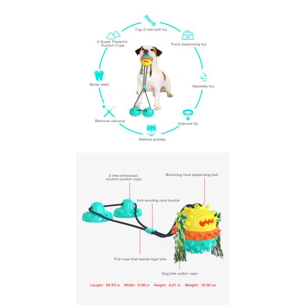 Natural Rubber Dog Chew Toy TPR Indestructible Suction Dog Tug Of War Toy