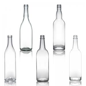 Cheap 750ml Clear Long Neck Glass Bottle for Whisky Champagne Brandy and Liquor Industrial Beverage for sale